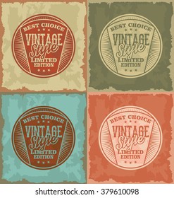Vintage style grunge vector label set