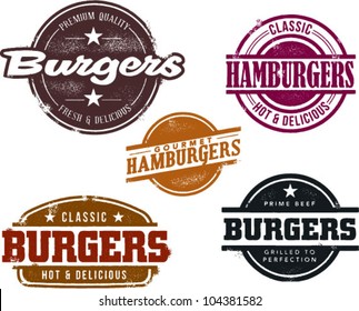 Vintage Style Hamburger Menu Graphics