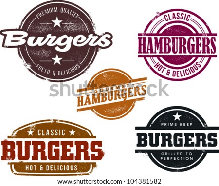 Vintage Style Hamburger Menu Graphics