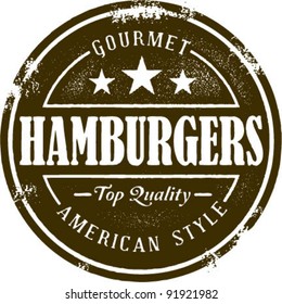 Vintage Style Hamburger Stamp