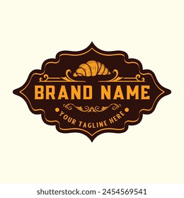 vintage style Hand drawn Bakery logo design premium template
