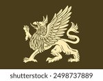 vintage style hand drawn Griffin illustration