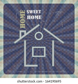 Vintage style home sweet home retro colorful poster design