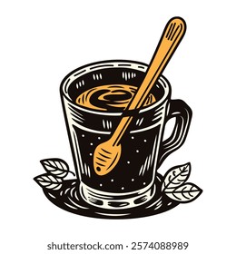 A vintage style icon of a drink stirrer