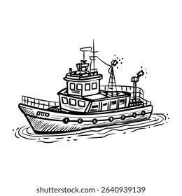 A vintage style icon of a sailing ship