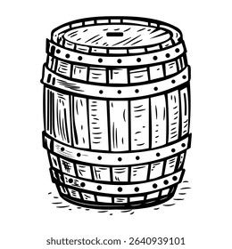 A vintage style icon of wooden barrel