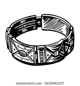 Uma ilustração de estilo vintage de um bangle antigo