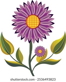 Ilustración de estilo vintage de una flor de caléndula