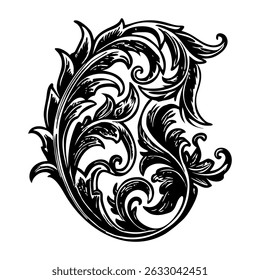 A vintage style illustration of gold filigree