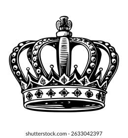 A vintage style illustration showing royal crown