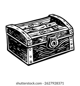 A vintage style illustration of a wooden box