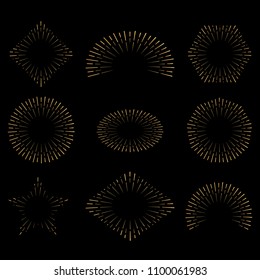Vintage style of the image. Design elements for your projects. Hipster style. Light rays of burst. Great for retro style projects. Vector