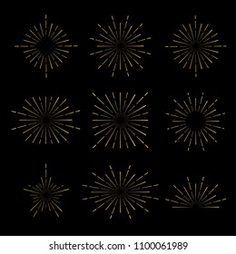 Vintage style of the image. Design elements for your projects. Hipster style. Light rays of burst. Great for retro style projects. Vector