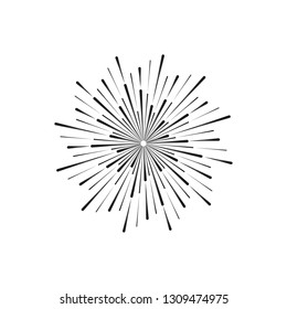 Vintage style of the image. Design elements for your projects. Hipster style. Light rays of burst. Great for retro style projects. Vector 
