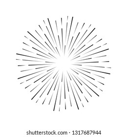 Vintage style of the image. Design elements for your projects. Hipster style. Light rays of burst. Great for retro style projects. Vector Sunbursts. Firework
