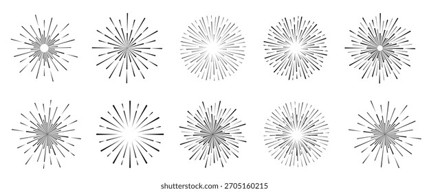Antiguas estilo de la Imagen. rayos de luz de explosión