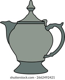 Vintage estilo Indian Tea Kettle vetor