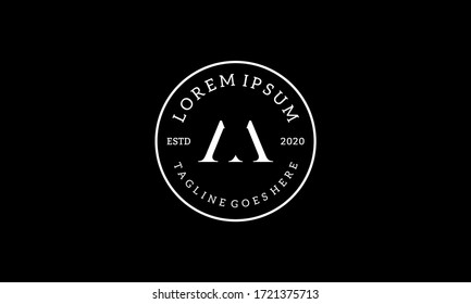 diseño inicial de M y A de estilo vintage con logotipo de sello circular