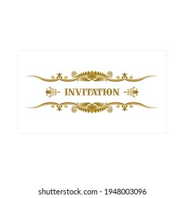 Vintage style invitation. Hand drawn floral design elements. Invitation and greeting cards luxury vector template. Part of set.  