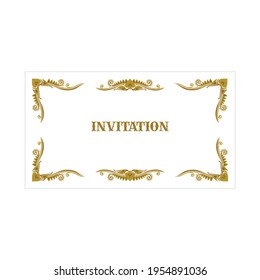 Vintage style invitation. Hand drawn floral design elements. Invitation and greeting cards luxury vector template. Part of set.  