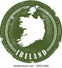 Vintage Style Ireland Country Stamp