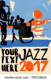 vintage Style jazz poster. Can used for jazz festival or some musical performance. 