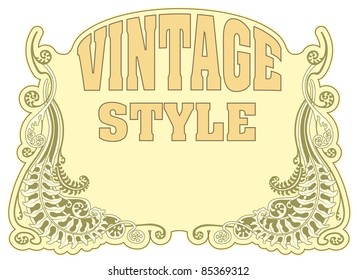 Vintage style label