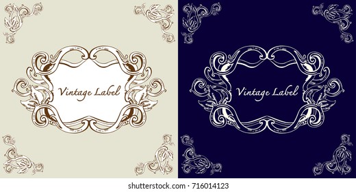 Vintage style label or banner design with two tone color vector