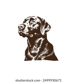 Labrador Retriever im Vintage-Stil. Vektorgrafik-Design.