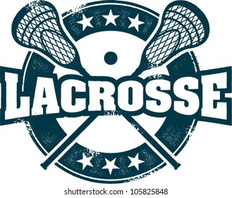 Vintage Style Lacrosse Sport Stamp