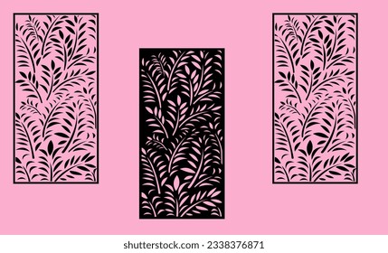 patrón de hoja de estilo vintage Negro y rosa