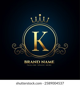 vintage style letter K symbol background for royal or vip identity vector