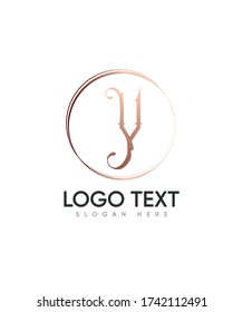 Vintage style letter type Y logo template, Vector logo for business and company identity 