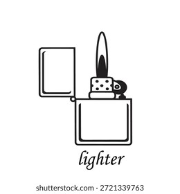 vintage style lighter, vector icon illustration