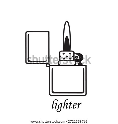 vintage style lighter, vector icon illustration