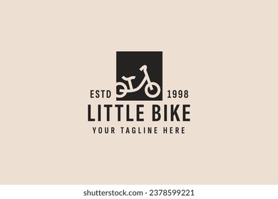 vintage style little bike logo vector icon illustration