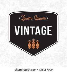 Vintage Style Logo with Cereal Symbol. Flat Isolated Graphic Vector Logotype