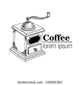 Vintage Style logo with coffee grinder.