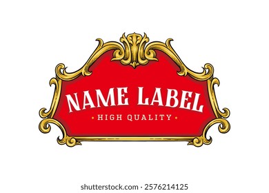 vintage style logo label design with color