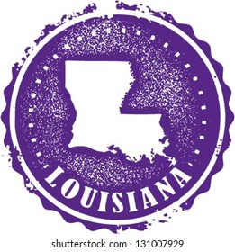 Vintage Style Louisiana USA State Stamp