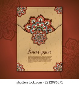 vintage style mandala invitation card design
