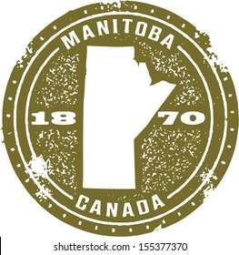 Vintage Style Manitoba Canada Stamp