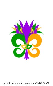 Vintage Style Mardi Gras Celebration Stamp. Vector illustration