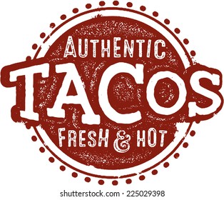 Vintage Style Mexican Food Taco Sign