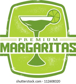 Vintage Style Mexican Margarita Cocktail Stamp