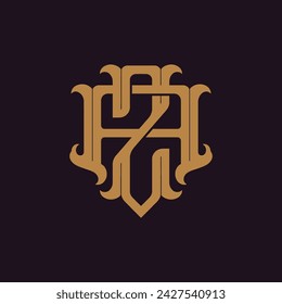 Vintage-Stil Monogramm mit Initial AZ oder ZA. Logo-Design. Kann auf Briefpapier, Einladungen, Beschilderung, Verpackung oder sogar als Branding-Element usw. angewendet werden