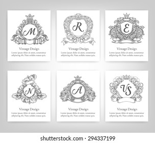 Vintage Style Monogram symbol border and frames