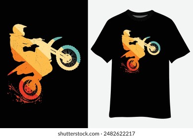 Vintage Style Motorcycle Retro Distressed Design T-Shirt