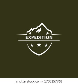 vintage style mountain expedition logo template design vector, adventure brand identity design vector