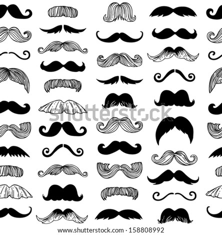Vintage Style Moustaches Seamless Pattern Foto d'archivio © 